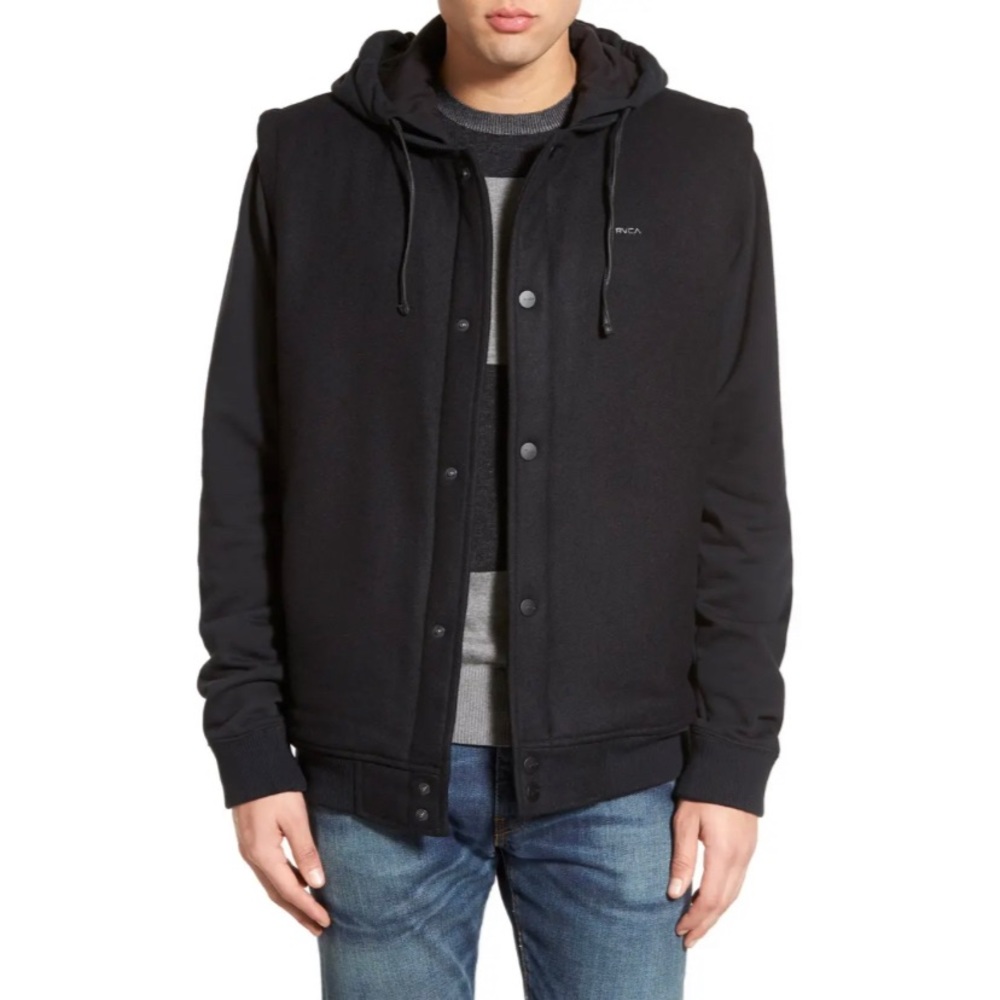 Men’s rvca hooded letterman jacket